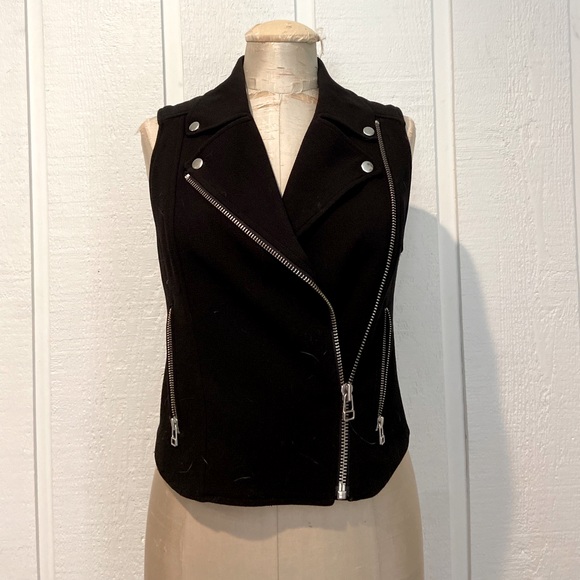 Aritzia Wilfred Black Moto Vest - Picture 1 of 5